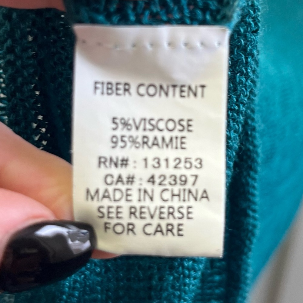 Pink Martini turquoise knit long sleeve top size XS - Picture 5 of 6